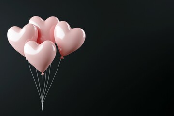 Wall Mural - bunch of pink balloons are floating in the air