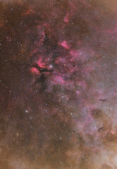 Wall Mural - Cygnus constellation. The Milky Way with a telescope.  Butterfly Nebula. Nebula and Cyg. Space Nebula Cluster abstract space background