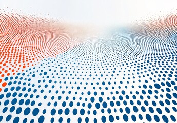 Wall Mural - an abstract halftone dot pattern in colorful perspective, isolated against a white background