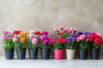 Wall Mural - Growing carnation flowering plants