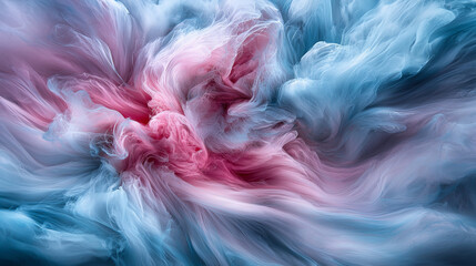 Wall Mural - Colorful swirling patterns create a dreamlike abstract display in soft pastel shades of pink and blue