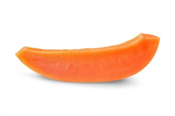 Wall Mural - Isolated slice of papaya on a white backdrop with full depth of field