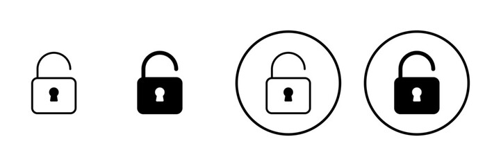 Wall Mural - Unlock icon vector. Unlock sign and symbol. unlocked padlock icon