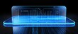 © MINHO - Futuristic smartphone display showcasing holographic interface with data visuals