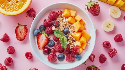 Poster - Delicious and healthy breakfast bowl full of vitamins and antioxidants
