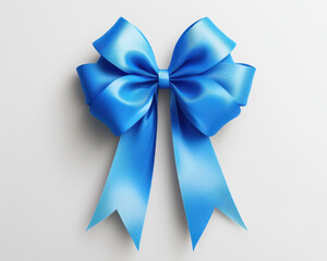 Wall Mural - Elegant blue ribbon bow with classic ruffled design, perfect for gifts