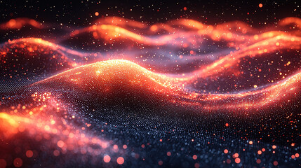 Abstract technology particles mesh background, showcasing digital flow and network connections in a modern and high-tech visual style.
