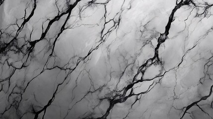 Poster - Black and white marble stone texture with detailed veins