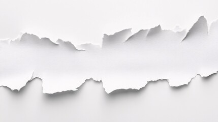 Poster - Torn white paper creating a ripped edge on a blank background