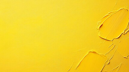 Poster - Vivid yellow acrylic paint strokes creating textured background