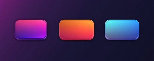 Modern and colorful web buttons with customizable space for text or icons