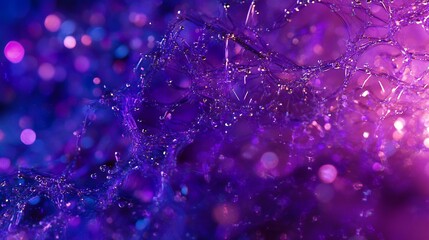 Wall Mural - abstract purple and blue liquid splash with bokeh lights.
