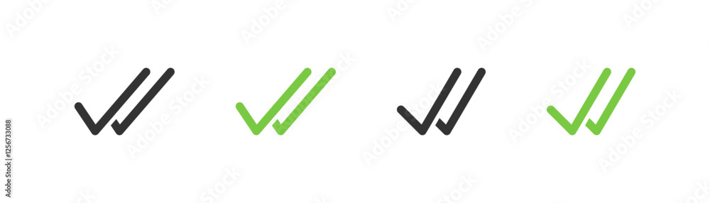 double check icon tick symbol | confirmation, approval, success icons ...