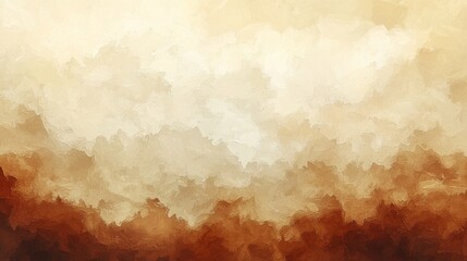 Wall Mural - A soft, abstract watercolor blend of warm earthy tones, evoking a serene, atmospheric landscape with hints of mist and depth.