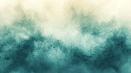 Wall Mural - a soft, abstract gradient of teal and cream, resembling clouds or mist, creating a serene and calmin