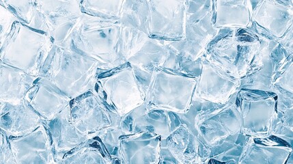 Aufkleber - Close-up of ice cubes creating a refreshing and cool backdrop