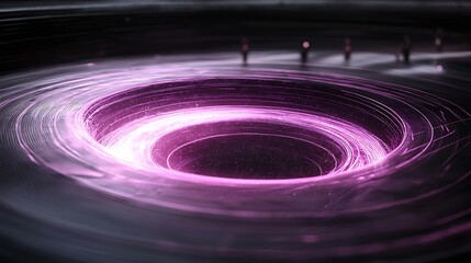 Wall Mural - Abstract purple vortex, figures, dark background; futuristic concept.