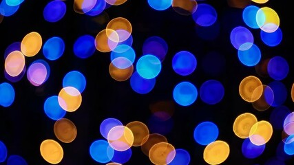 Poster - colorful bokeh lights in dark background, abstract urban nightlife concept