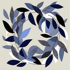 Wall Mural - Abstract design of leaves, artistic floral pattern, versatile print, possible use for fabric or wallpaper