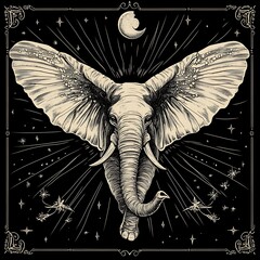 Wall Mural - Majestic Elephant in Space Illustration