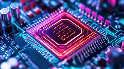 Quantum Core Glowing with Holographic Digital Circuits