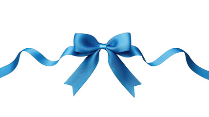 Wall Mural - Blue bow and ribbon on transparent background