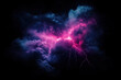 © jr-art - A dark sky with a purple and blue cloud with lightning bolts