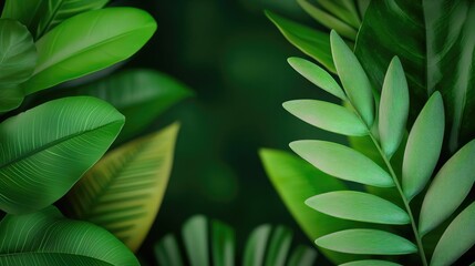 Poster - Glow forest concept. Lush green leaves creating a serene and calming backdrop for any nature-themed project.