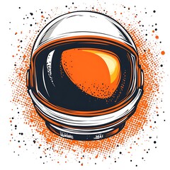 Canvas Print - Retro astronaut helmet graphic design, space exploration art