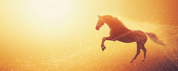 Aufkleber - Horse freedom strength speed network connection abstract background