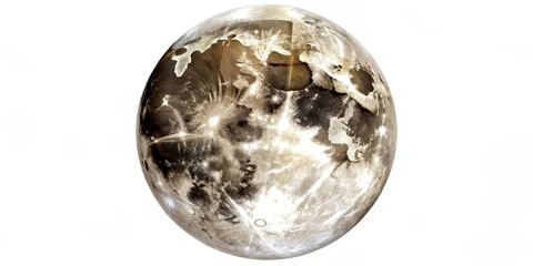 Wall Mural - Polished Sphere, Grey, White Background