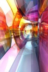 Poster - Abstract architecture background with colorful glass walls