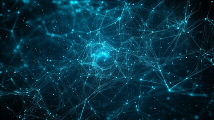 Abstract blue connection and dots, digital technology concept