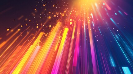Leinwandbilder - Abstract background forming from colorful light streaks with bokeh effect