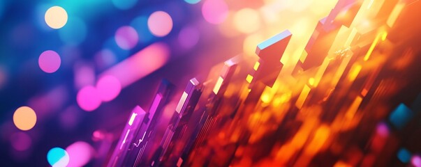 Aufkleber - Abstract technology background with shiny cubes growing upward