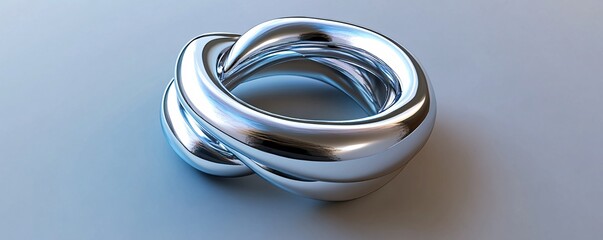 Poster - Chrome shape is forming an abstract and intricate design