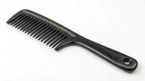 Black Hair Comb on White Background