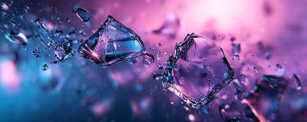 Aufkleber - Crystal shards exploding on vibrant background
