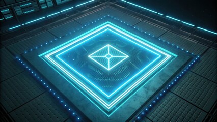 Futuristic glowing geometric pattern design
