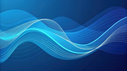 Wall Mural - Abstract blue wave design on gradient background