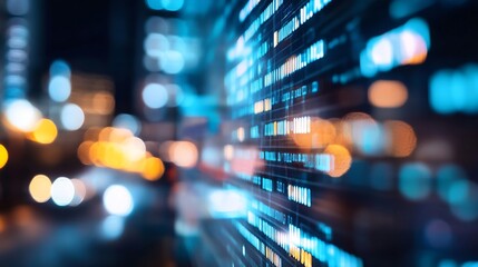 Leinwandbilder - Illuminated data streaming in abstract urban environment showcasing the essence of digital age : Generative AI