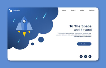 Wall Mural - landing page template with startup concept. development technology. vector illustration