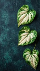 Wall Mural - Tropical leaves, dark background, nature, vertical, design