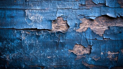 Aufkleber - Closeup of an old wooden surface with peeling paint showcasing a blend of textures and colors : Generative AI