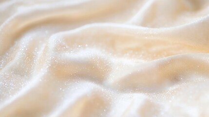 Poster - Closeup view of shimmering silk fabric displaying soft folds and delicate texture under natural light : Generative AI