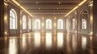 © AFFANYUDA - Grand Ballroom, empty space, elegant interior, sunlight streaming through arched windows