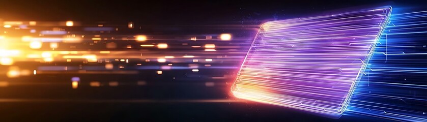 Wall Mural - format system path abstract concept of digital transformation with light trails and dynamic motion e