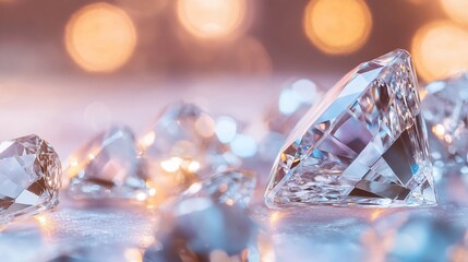 Aufkleber - Stunning closeup of sparkling diamonds creating a luxurious and glamorous atmosphere : Generative AI