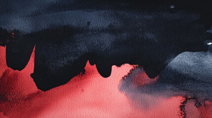 Wall Mural - Red and black abstract watercolor paint texture background