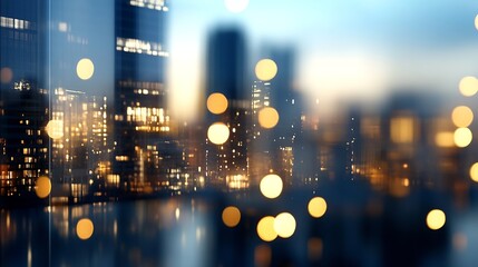 Aufkleber - Abstract city lights blurred with a bokeh effect capturing the essence of urban nightlife and vibrant energy : Generative AI